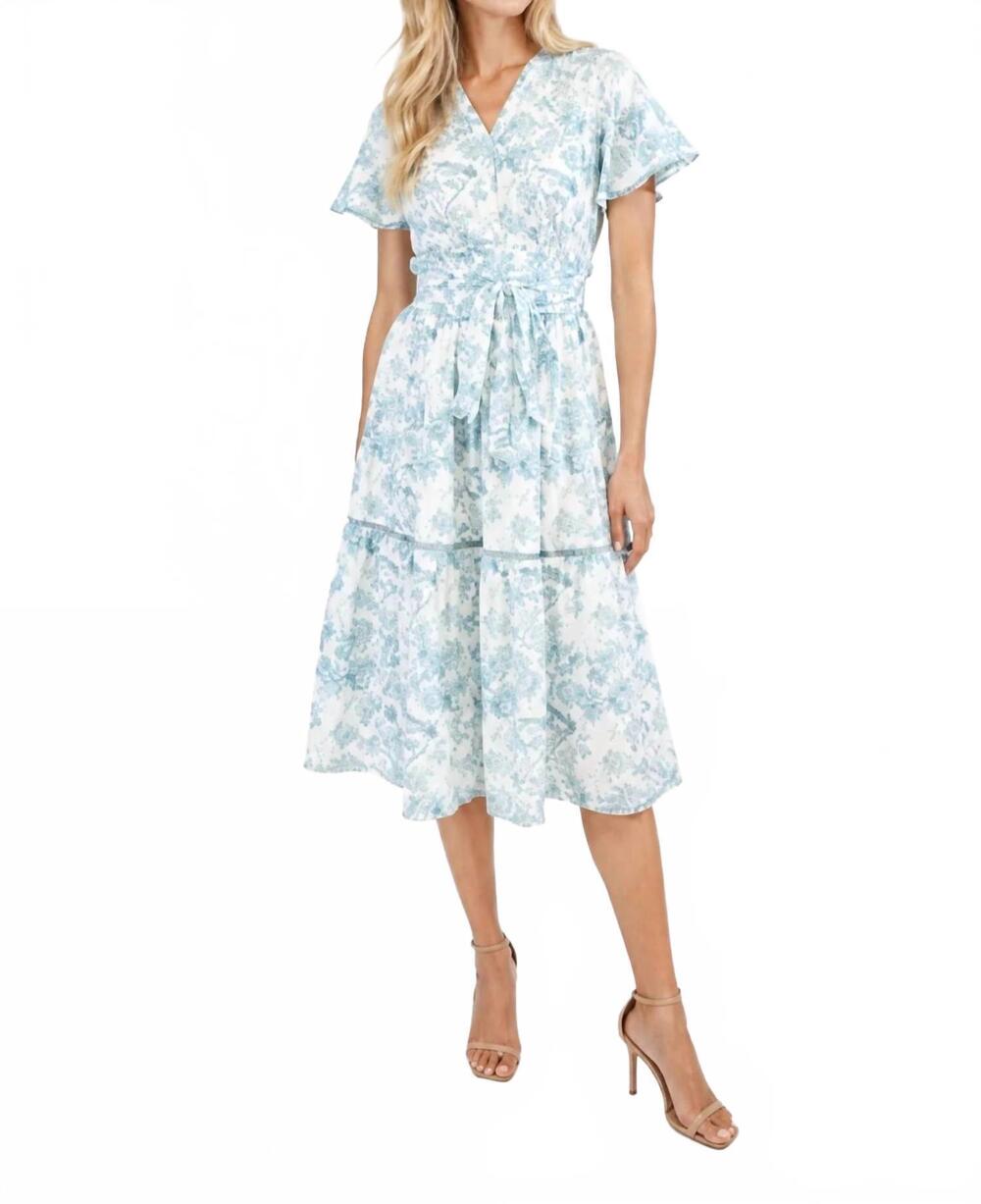 NEW VICTORIA DUNN brynley midi dress in chinoiserie
